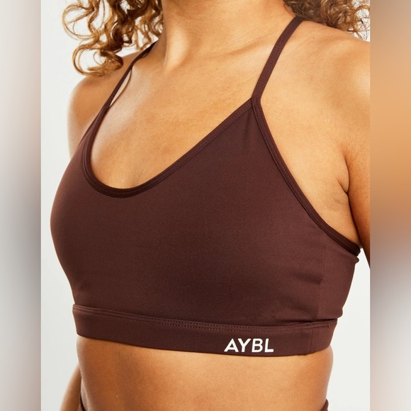 AYBL Essential V Neck Sports Bra in Chocolate, size XS, NWT! - Picture 3 of 9